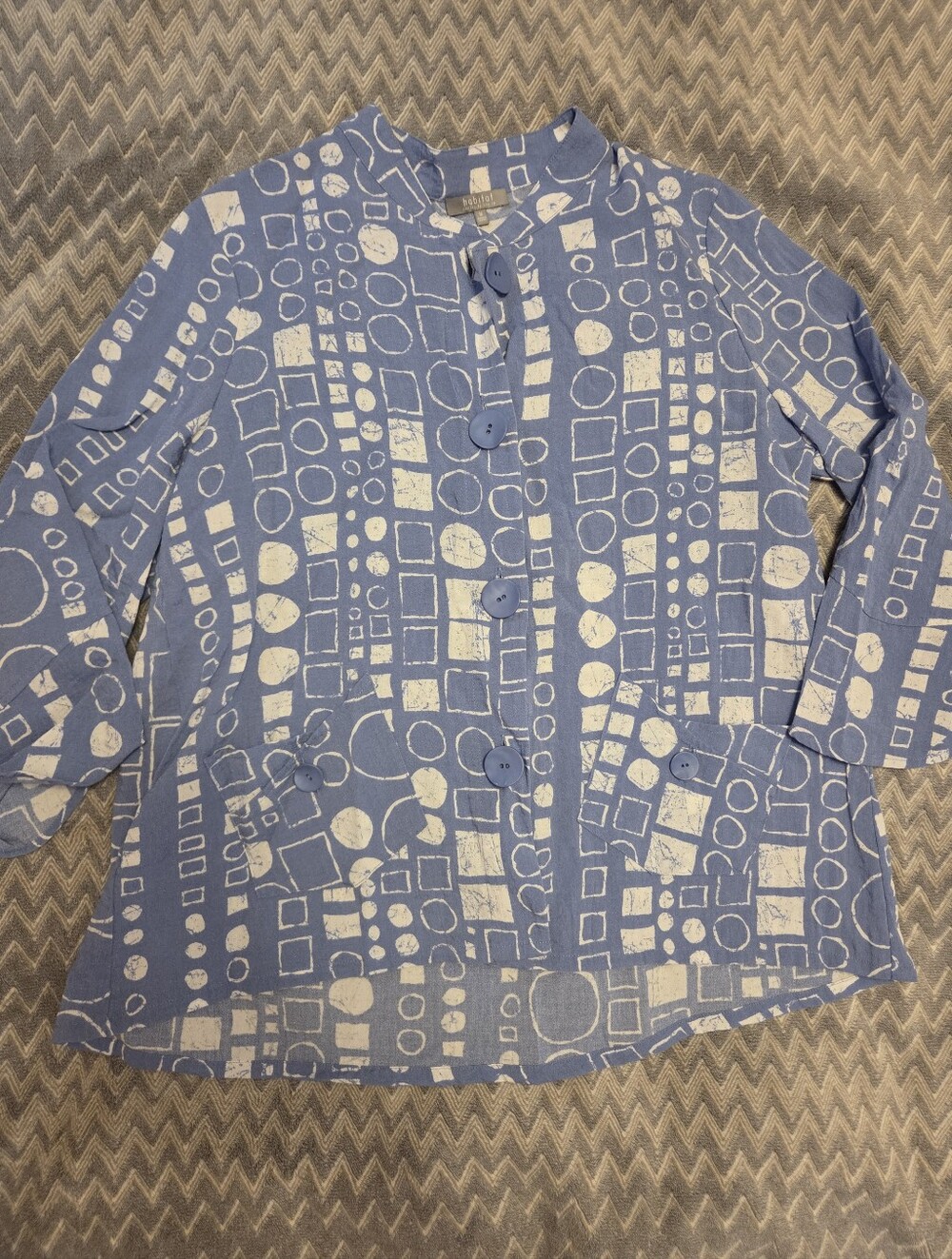 Habitat Blue And White Button Up Shirt